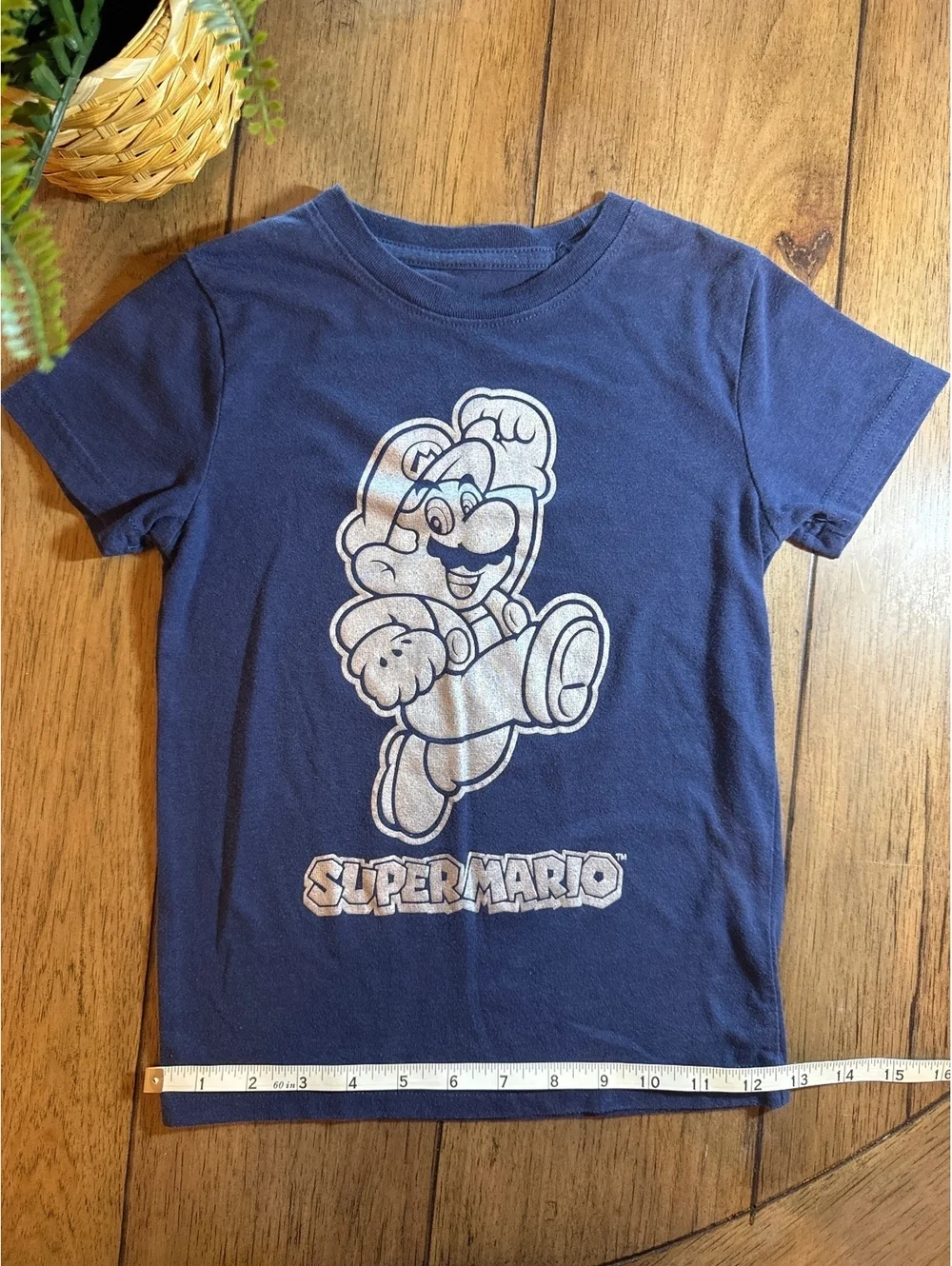 Retro Super Mario Graphic T-Shirt Navy XS (Fits 5T)